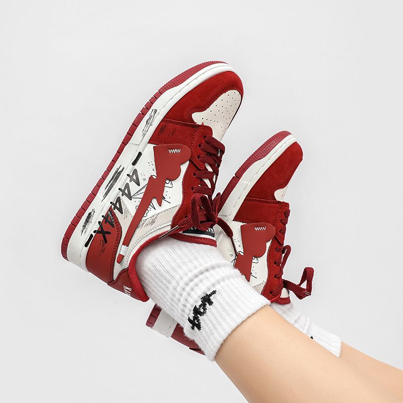 love heart lows - red, on foot